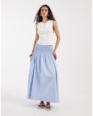 Vero Moda Maxi Rok Met Aangerimpelde Taille - Blauw