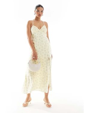Hollister Maxi-Jurk Met Open Achterkant En Split - Naturel
