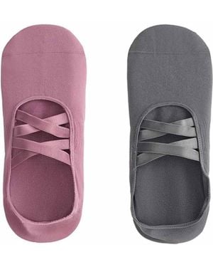 Oysho – 2 paar niedrige yoga- und pilates-socken aus polyamid-mix - Pink