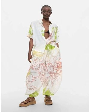 Desigual Balloon Trousers 100% Cotton - White