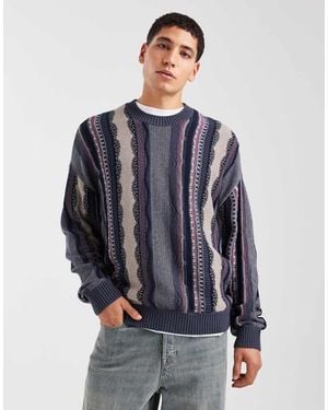 Hollister Cable Knit Vintage Jumper - Blue