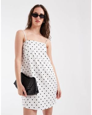 Pieces Satin Cami Mini Dress - White