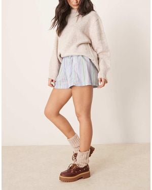 Free People Pantaloncini Multicolore A Righe - Neutro