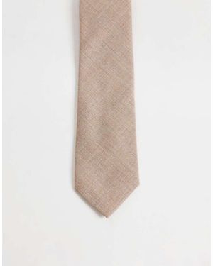 ASOS Plain Woven Textured Neck Tie - White