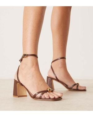 Raid Wide Fit Devena Block Heeled Sandals - Natural