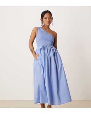Nobody's Child Petite Georgia One Shoulder Midaxi Dress - Blue
