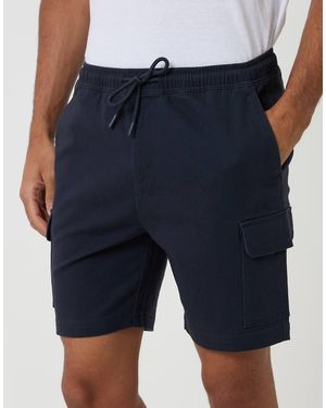Threadbare Shorter Length Stretch Cargo Shorts - Blue