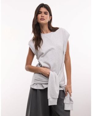ASOS Tie Waist Hoodie-style Tank - White