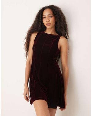 Mango Velvet Mini Shift Dress - Black