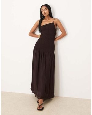 Mango One Shoulder Bias Chiffon Slip Dress - Natural