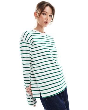 Pimkie Gestreept T-Shirt Met Lange Mouwen En Ronde Hals - Blauw