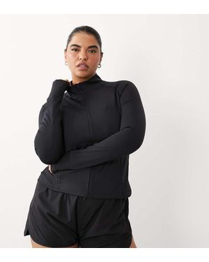 4505 Curve Icon Active Zip Up Sculpting Long Sleeve Jacket With Zip Pockets - Blue