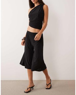 Miss Selfridge Culotte De Pernera Ancha Negra De Conjunto - Negro