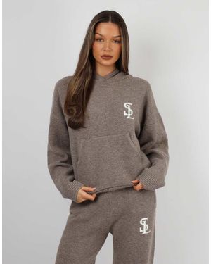 SIMMI Mari Chunky Knit Hoodie - Brown