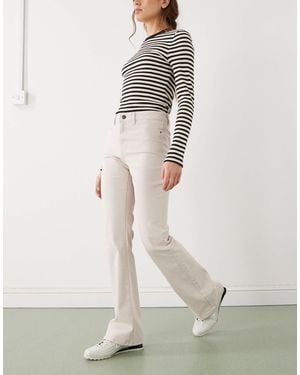 Noisy May Sallie High Rise Slim Flare Jeans - White