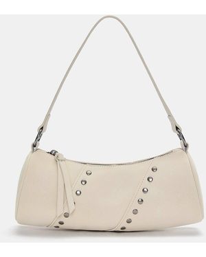 Pull&Bear Sac porté épaule clouté - écru - Neutre