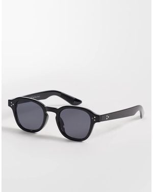 A.J. Morgan Baskets Round Sunglasses - Black