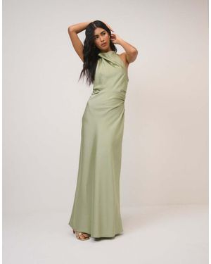 Nobody's Child Satin Column Devin Maxi Dress - Green