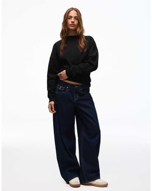 Bershka Sweatshirt mit rundhalsausschnitt - Blau
