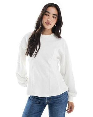 Miss Selfridge Cinched Seam Detail Sweatshirt - White