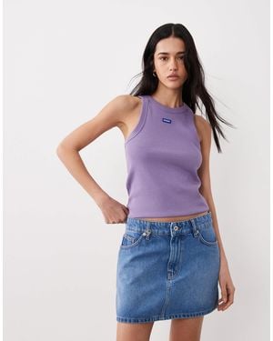 HUGO Hugo Galanie Denim Mini Skirt - Purple
