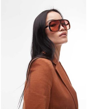 & Other Stories Oversized Retro Aviator Sunglasses - Brown