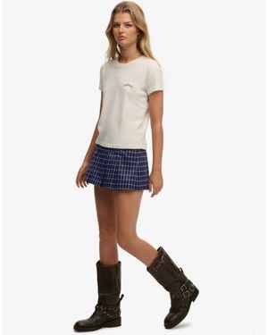 Superdry Mini Pleated Skort - Blue