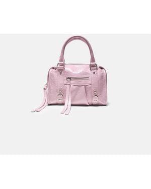 Stradivarius Zip-Up Bowling Shoulder Bag - Pink
