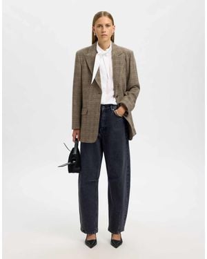 SELECTED – barrel-jeans aus denim - Blau