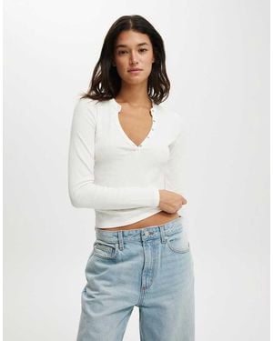 Cotton On Ryan Henley Long Sleeve - White