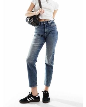 Noisy May Moni High Rise Slim Straight Jeans - Blue