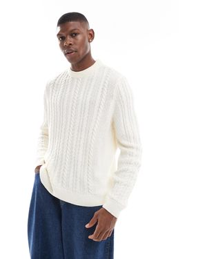 ASOS – locker geschnittener, weiter strickpullover - Weiß