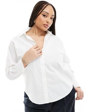 In The Style Plus – hemdbluse aus baumwoll-popeline - Weiß