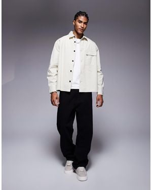 River Island Tech Overshirt - White