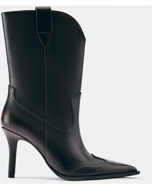 Pull&Bear Bottines cowboy à talons - Noir