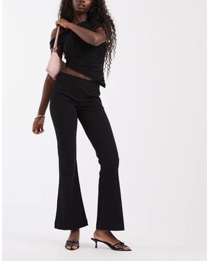 Vero Moda Mid Rise Flared Trousers - Black
