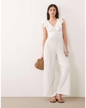 Wednesday's Girl Ruffle Edged Jumpsuit - Natural
