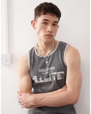 Collusion Relaxed Skater Fit Vest - Grey