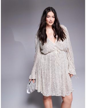 Jaded Rose Plus – pailletten-minikleid - Grau