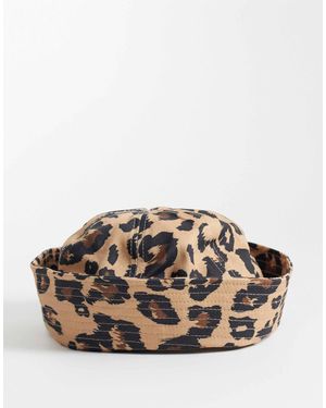 ASOS Cotton Turn Back Boater Hat - Brown