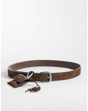 ASOS Cinturón Para Cintura Y Cadera Marrón Con Detalle De Monedero