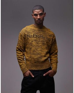 No Problemo Mosca Logo Cotton-wool Mix Knit Sweater - Brown