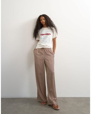 TOPSHOP Satin Feel Straight Leg Trouser - Red