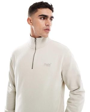Superdry Essential Logo Henley Sweatshirt - White