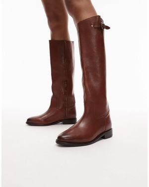 Bronx Fe-Lise Buckle Detail Riding Boot - Brown