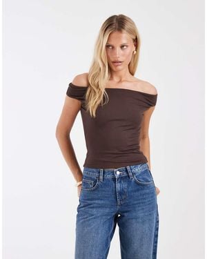 Hollister Seamless Off Shoulder Top - Blue