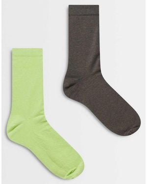 ASOS 2 Pack Cotton Socks - Green