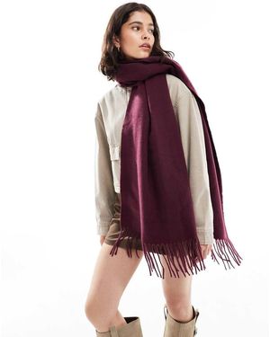 ASOS Sciarpa Morbidissima Bordeaux Con Nappe - Rosso