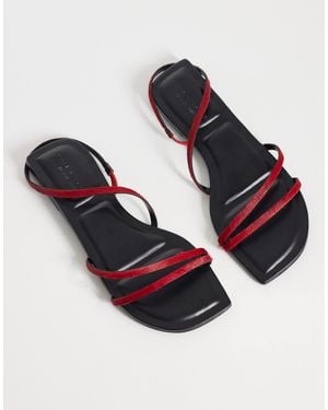 ASOS Fusion Premium Skinny Strap Flat Sandals - Blue