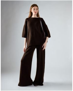 Glamorous Wide Leg Knit Trousers - Black